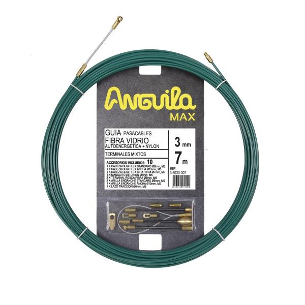 PASACABLES ANGUILA MAX 3mm FIBRA DE VIDRIO / NYLON 7m VERDE