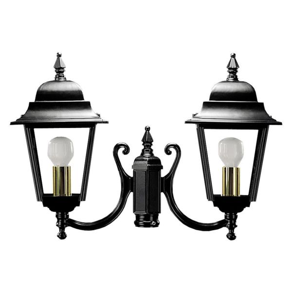 FAROLA ELITE-4 CON 2 CABEZAS E27 TRANSPARENTE NEGRO