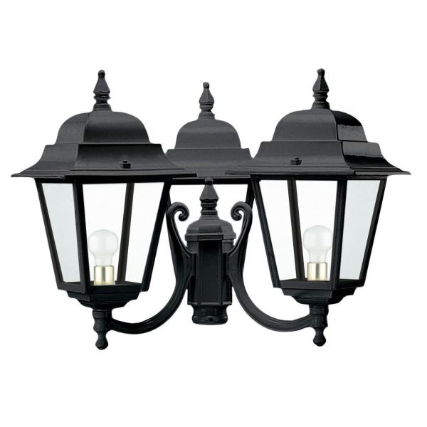 FAROLA ELITE-4 CON 3 CABEZAS E27 TRANSPARENTE NEGRO