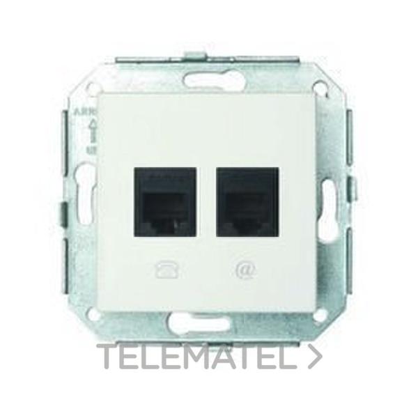 CONJUNTO TOMAS TELÉFONO 6 VÍAS / RJ45 BLANCO NIEVE (PACK)