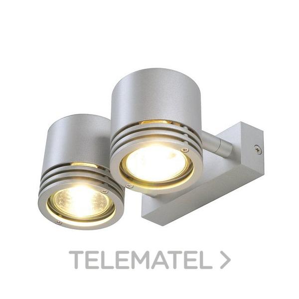 LUMINARIA PARED/TECHO ENNA GU10 2x50W GRIS-PLATA