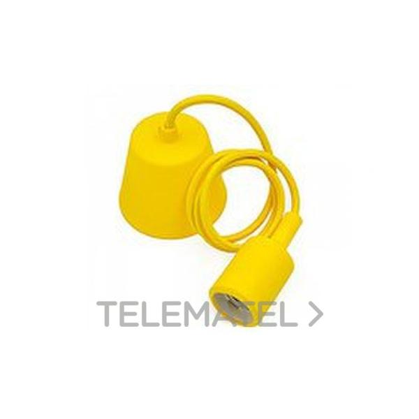 PORTALÁMPARAS CON CABLE 100cm FLORÓN E27 AMARILLO